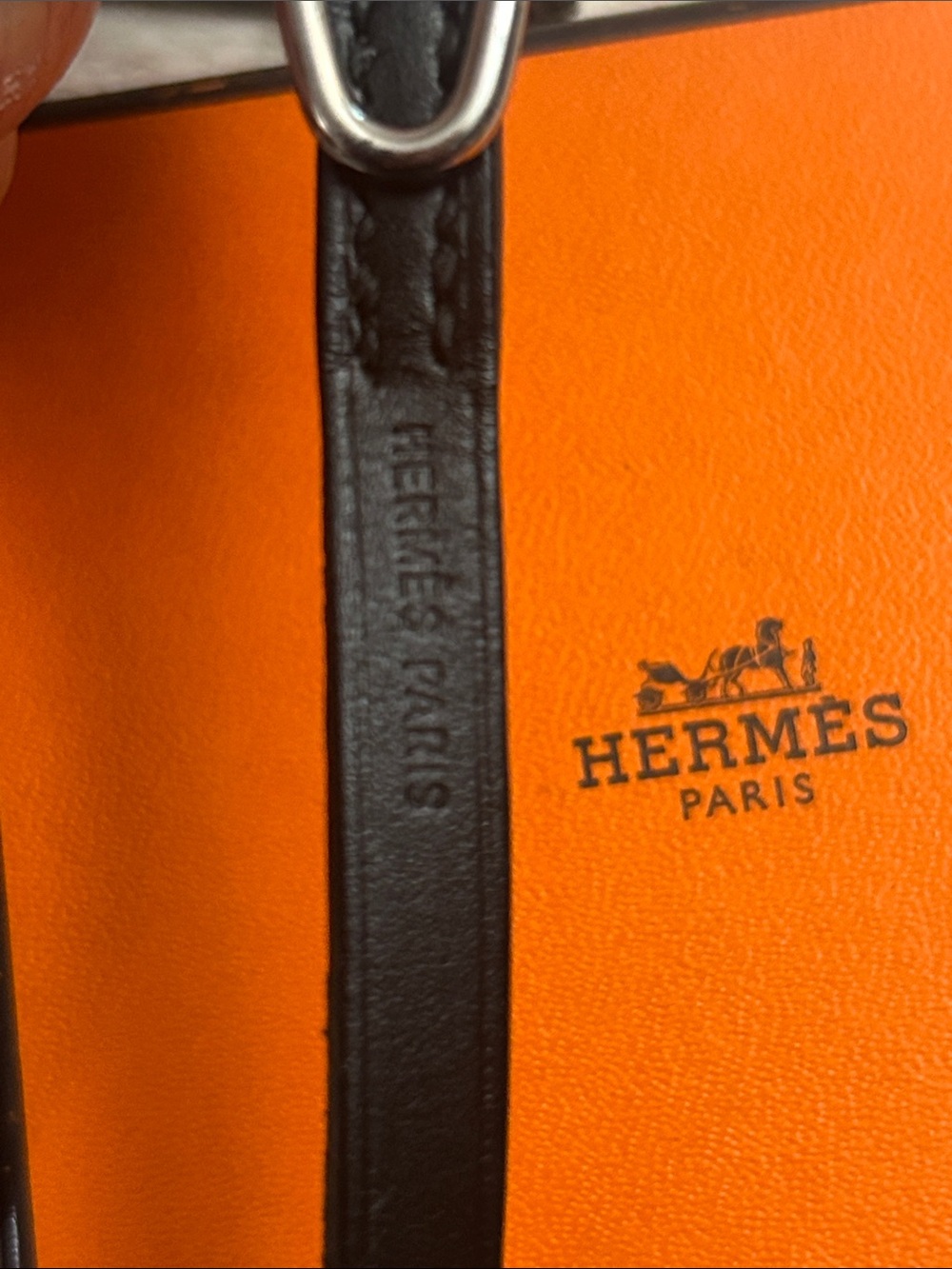 Hermes black leather wrap bracelet with silver hardware - Picture 6 of 11